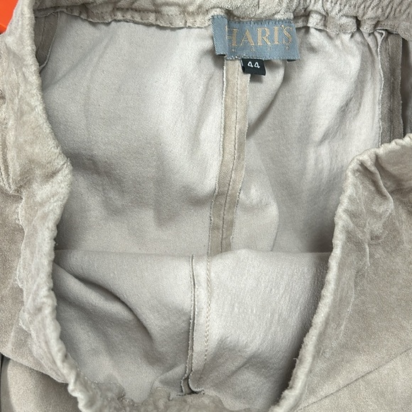 Beige Faux Suede Slim Elastic Band Pants size 44 US 4 -6 sexy soft - Picture 11 of 16